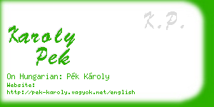karoly pek business card