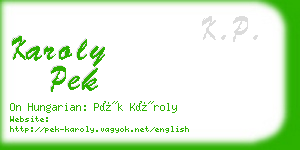 karoly pek business card